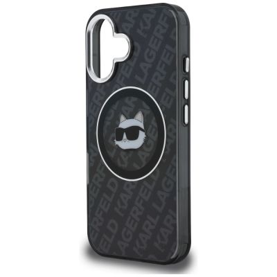 6. Etui Karl Lagerfeld IML Choupette Head Logo MagSafe na iPhone 16 - czarne