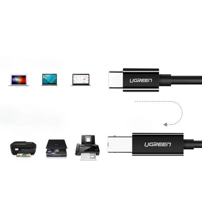 4. Kabel Ugreen US241 USB-C 2.0 - USB-B 1 m - czarny