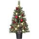 2. CHOINKA DEKORACYJNA KAPRUN W DONICY 20LED Z BOMBKAMI  wys: 90CM