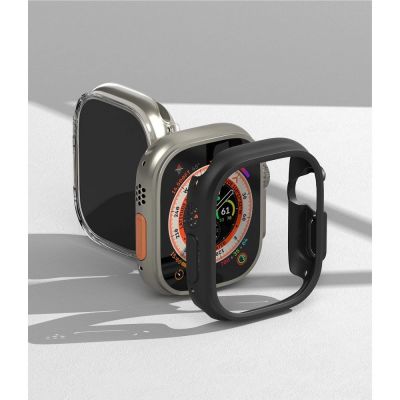 9. Etui Ringke Slim 2-pack na Apple Watch Ultra 1 / 2 (49 mm) - przezroczysty i czarny mat