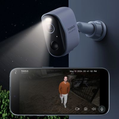 9. Zestaw monitoringu zewnętrznego Baseus Security N1 2K (2 kamery) – biały