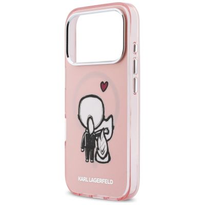 6. Etui Karl Lagerfeld Karl & Choupette Back MagSafe na iPhone 17 Pro - różowe
