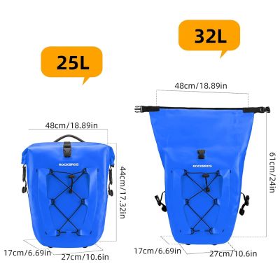 2. Sakwa rowerowa Rockbros 30140022004 wodoodporna 25-32L - niebieska