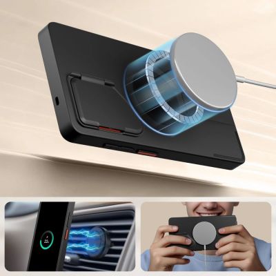 3. Etui Tech-Protect Kevlar Aura MagSafe na Samsung Galaxy S25 Ultra - czarno-pomarańczowe