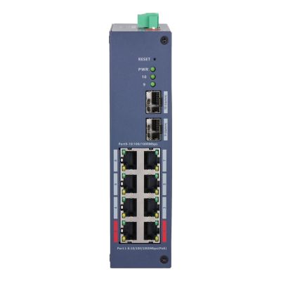 5. Dahua Technology CHS4210-8GT-110 przełącznik sieciowy Zarządzany L2 Gigabit Ethernet (10/100/1000) Obsługa PoE DIN rail Ciemny Niebieski
