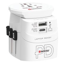 Adapter podróżny SKROSS Pro Light USB AC45PD World z USB-C biały