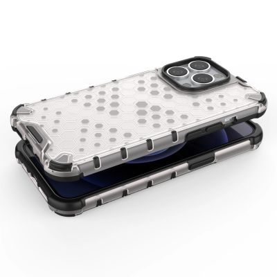 4. Honeycomb etui pancerny pokrowiec z żelową ramką iPhone 13 Pro niebieski
