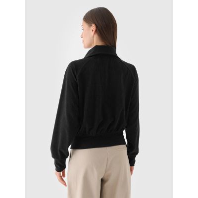 7. Bluza dresowa z weluru nierozpinana bez kaptura damska 4F 4FRAW24TSWSF2054-20S