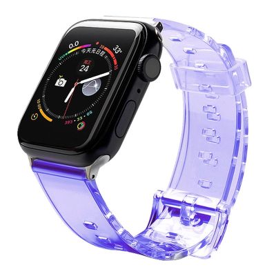 Pasek silikonowy bransoleta bransoletka Strap Light do zegarka Apple Watch 42 / 44 mm - fioletowy