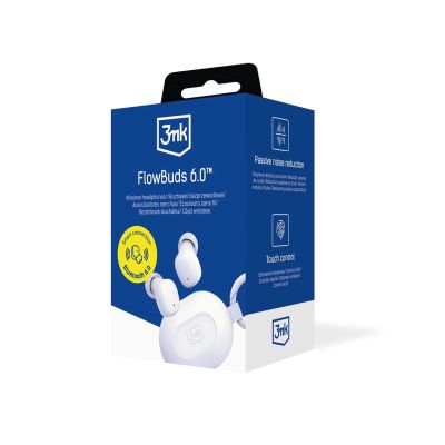 12. Słuchawki bezprzewodowe TWS 3mk FlowBuds 6.0 - białe