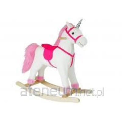 Koń na biegunach Jednorożec biały 74cm 2252 Lean Toys
