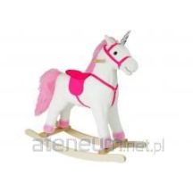 Koń na biegunach Jednorożec biały 74cm 2252 Lean Toys