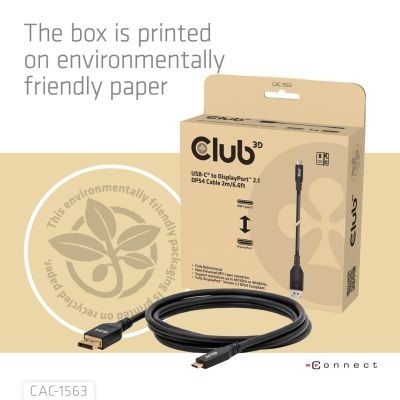 8. CLUB3D CAC-1563 adapter kablowy 2 m USB Type-C DisplayPort Czarny