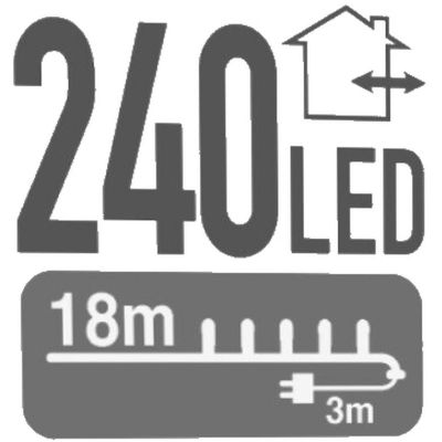 12. LAMPKI CHOINKOWE ŁAŃCUCH ŚWIETLNY 240 LED TIMER ZIMNY BIAŁY