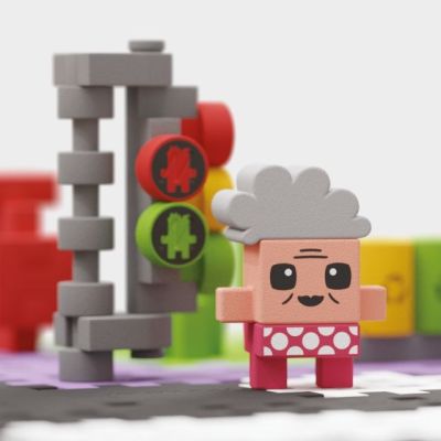 4. Klocki konstrukcyjne Marioinex Mini Waffle - City: Ulica, 280 elementów