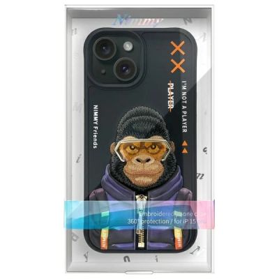 13. Etui Nimmy Cool&Cute 2.0 Monkey na iPhone 15 - czarne