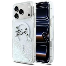 Etui Karl Lagerfeld Liquid Glitter Karl Script Logo MagSafe na iPhone 17 Pro Max - przezroczyste