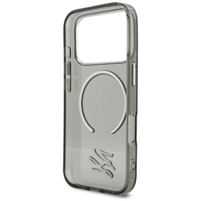 7. Etui Karl Lagerfeld IML KL Script Logo MagSafe na iPhone 17 Pro - czarne
