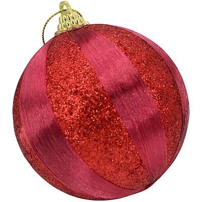 2. BOMBKA PLASTIKOWA BEZPIECZNA 8CM CZERWONA 6SZT STRIPES MICA