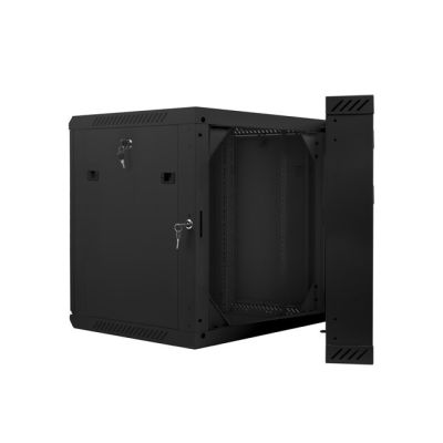 5. Szafa instalacyjna rack wisząca dwusekcyjna 19" 12U 600x600 czarna Lanberg (flat pack)