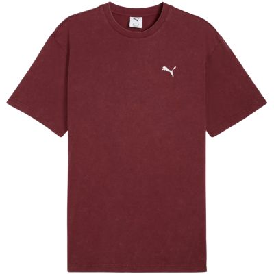 7. Koszulka męska Puma Ess Elevated Relaxed Wash Tee bordowa 688048 96