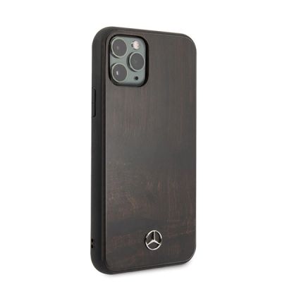 5. Etui Mercedes Wood Line Rosewood na iPhone 11 Pro - brązowe