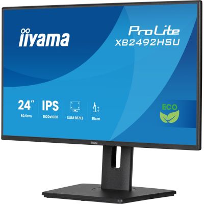 30. Monitor iiyama ProLite 24-calowy panel IPS Full HD z wąskimi ramkami, klasą energetyczną B, regulowaną wysokością