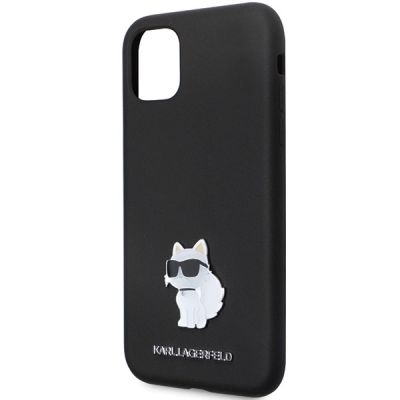 6. Etui Karl Lagerfeld Silicone Choupette Metal Pin na iPhone 11 / Xr - czarne