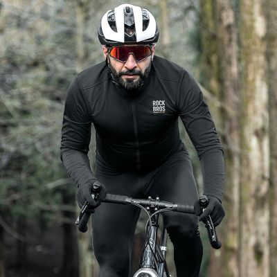 5. Bluza rowerowa Rockbros TLWT001 ROAD TO SKY wiatroszczelna ocieplana S - czarna