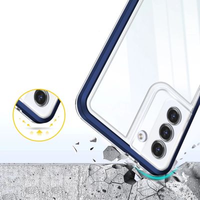 6. Clear 3in1 etui do Samsung Galaxy S23 silikonowy pokrowiec z ramką niebieskie