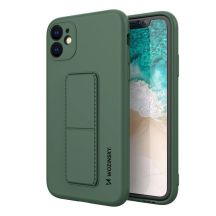 Wozinsky Kickstand Case silikonowe etui z podstawką iPhone 12 Pro Max ciemnozielone