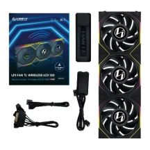 Lian Li UNI FAN TL Wireless LCD Lüfter, ARGB, PWM, 3er-Pack inkl. Controller - 120 mm, schwarz