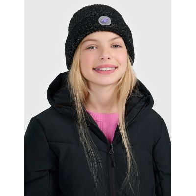 Czapka beanie odblaskowa dziewczęca 4F 4FJRAW25ACAPF0750-20S
