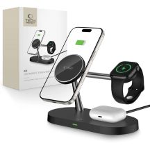 Ładowarka Tech-Protect A12 indukcyjna 3w1 MagSafe na smartfon / słuchawki / smartwatch - czarna