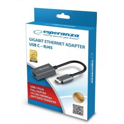 2. ESPERANZA GIGABIT ETHERNET 1000 MBPS ADAPTER USB C-RJ45 ENA102
