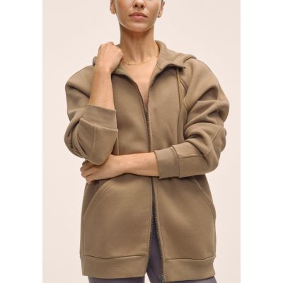 3. Bluza damska CASALL Easy Oversized Zip Hoodie kolor brązowy