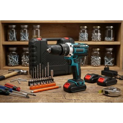 3. Extralink Tools | Wiertarko-wkrętarka akumulatorowa | niebieska + 2 akumulatory