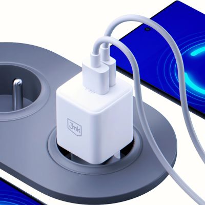 11. Ładowarka sieciowa 3mk Hyper GaN Charger 20W QC4+ PD PPS USB-C USB-A - biała