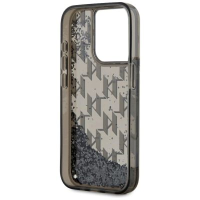 9. Etui Karl Lagerfeld Liquide Glitter Monogram Gradient na iPhone 15 Pro Max - czarne