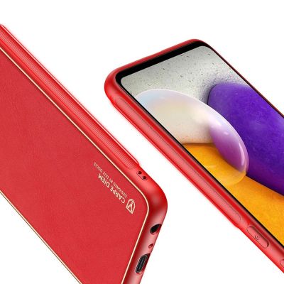 8. Dux Ducis Yolo eleganckie etui pokrowiec ze skóry ekologicznej Samsung Galaxy A72 4G czerwony