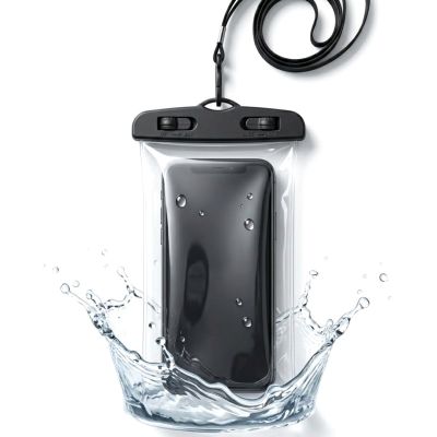 WODOODPORNE ETUI POKROWIEC NA TELEFON 11X21CM PVC CZARNE GRUNDIG