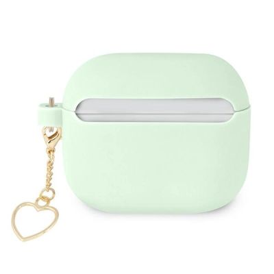 2. Etui Guess Silicone Charm Heart Collection na AirPods 3 - zielone
