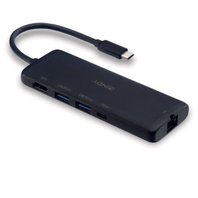 4. Lindy 43358 stacja dokująca Przewodowa USB 3.2 Gen 1 (3.1 Gen 1) Type-C Czarny