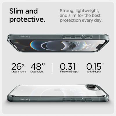 15. Etui Spigen Ultra Hybrid na iPhone 16e / 17e - szare