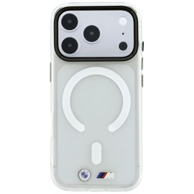 3. Etui BMW M IML Frosted Metal Logo & Trims MagSafe na iPhone 18 Pro Max / 17 Pro Max - przezroczyste