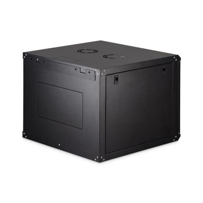 2. Szafa sieciowa wisząca DYNAmic 19" 9U rack 600x600, drzwi szyba, czarny, niedzielona, złożona, 60kg