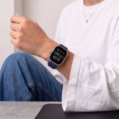 7. Pasek Tech-Protect Nylon Pro na Apple Watch 44 / 45 / 46 / 49 mm - granatowy