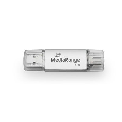 MediaRange MR941-1 pamięć USB 1 TB USB Type-A / USB Type-C 3.2 Gen 1 (3.1 Gen 1) Srebrny