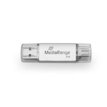 MediaRange MR941-1 pamięć USB 1 TB USB Type-A / USB Type-C 3.2 Gen 1 (3.1 Gen 1) Srebrny