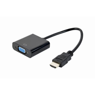 Adapter GEMBIRD A-HDMI-VGA-04 (HDMI M - D-Sub (VGA) F; 0,15m; kolor czarny)